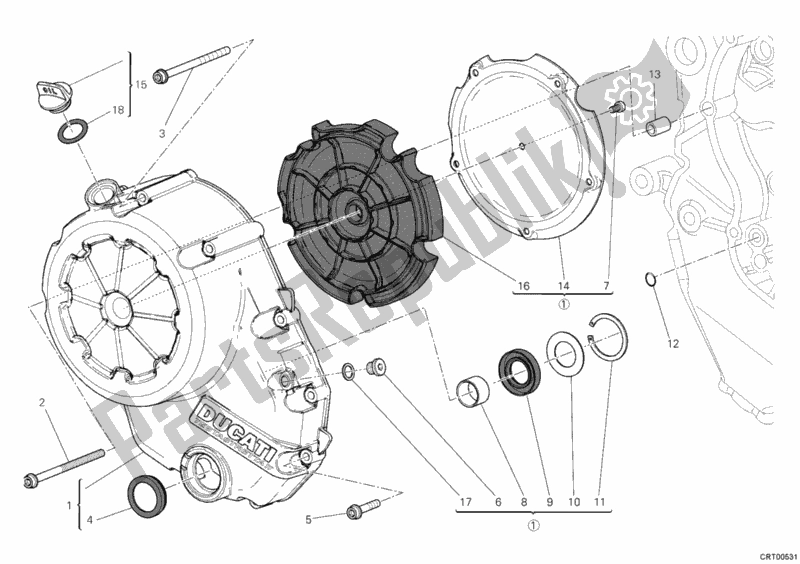 Toutes les pièces pour le Couvercle D'embrayage du Ducati Diavel USA 1200 2012